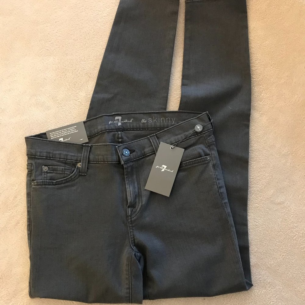 7 FOR ALL MANKIND The Skinny Jeans Size 30 in color Gray